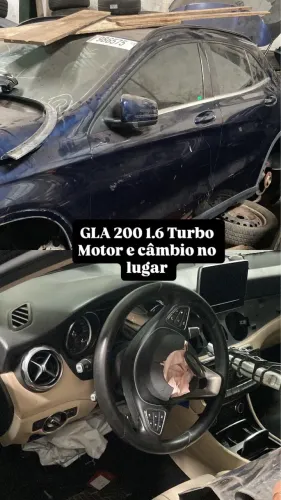 Sucata Mercedes GLA 200 1.6 turbo motor caixa porta capô bancos 