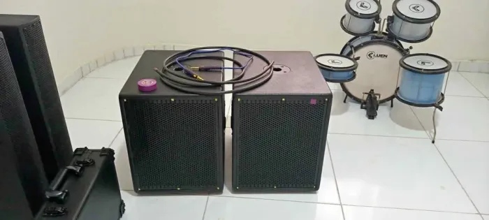 Par de caixas subwoofer de 12 polegadas, com falantes Pioneer TS-W3090BR