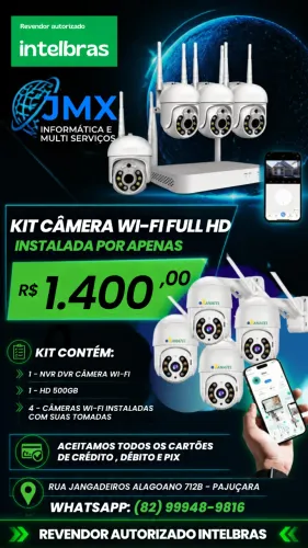 KIT 4 CAMERAS WI-FI COM GARANTIA - PROMOÇÃO