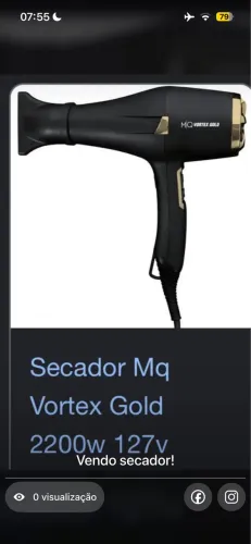 Vendo Secador MQ Vortex rose gol