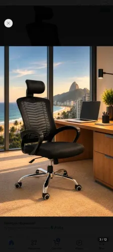 Cadeira Ergonômica De Escritório Com Encosto Mesh Respirável