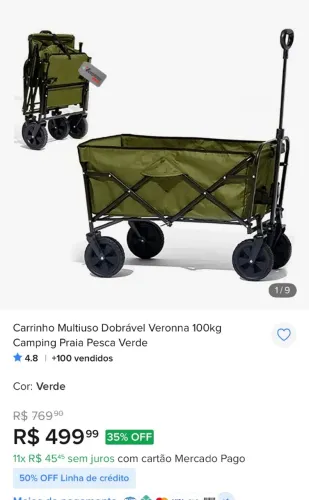 Carrinho Camping pet Veronna. produto novo, embalado. excelente para pets e compras.