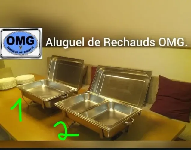 ALUGUEL DE RECHAUDS RETANGULARES E REDONDOS PARA FESTAS E EVENTOS