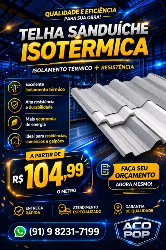 Telha sanduíche melhor preço do mercado