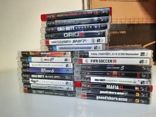 Lote 22 Jogos PS3 Originais (Dragon Ball, GTA V, Mafia 2, COD) + Câmera Eye e Move 