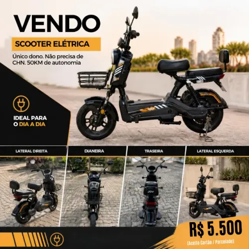Scooter Elétrica Joy Super 1000W Único Dono Revisada c/ NF