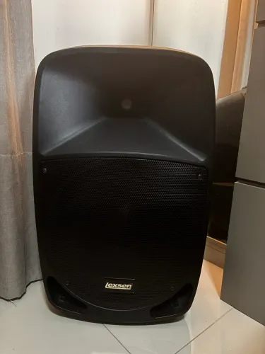 Caixa de som lx-sen e microfone shure