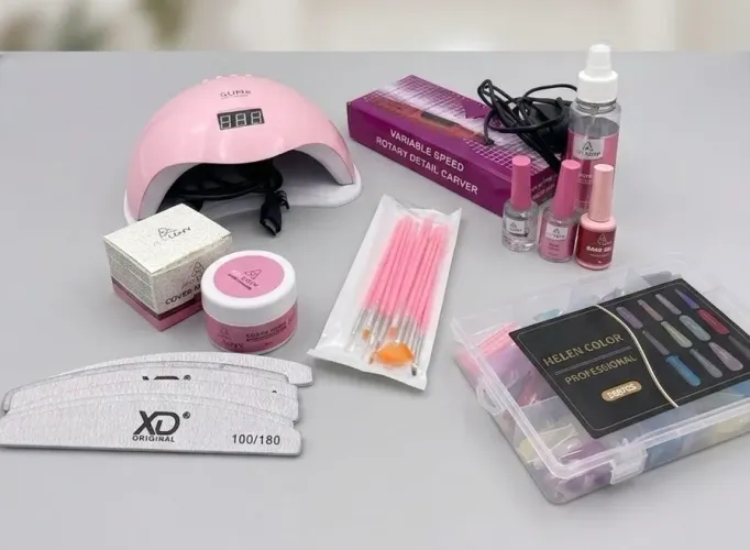 Kit Completo para Unhas em Gel + Cabine + Lixadeira Elétrica