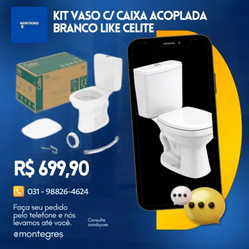 kit vaso acoplado celite like branco