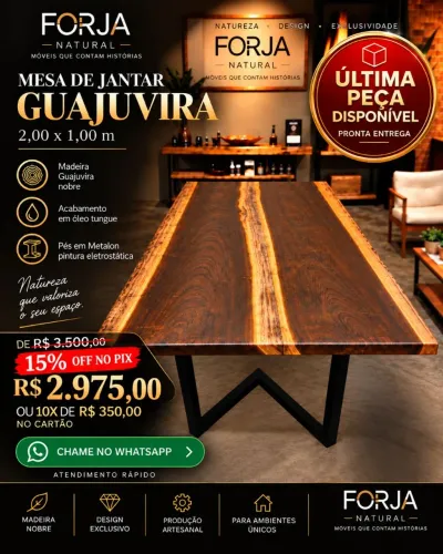 Mesa Madeira Maciça Guajuvira