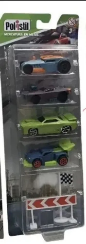 KIT COM 4 CARRINHOS DE METAL DA POLISTIL + ACESSÓRIO