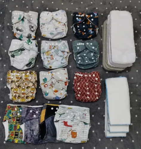 Kit 13 fraldas ecológicas + absorventes