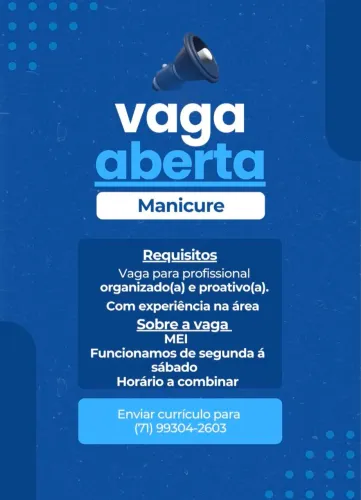 Vaga para Manicure