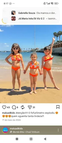 Biquíni infantil e maiô