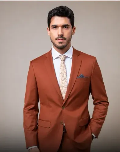 Terno Slim Poliviscose Antuerpia Terracota