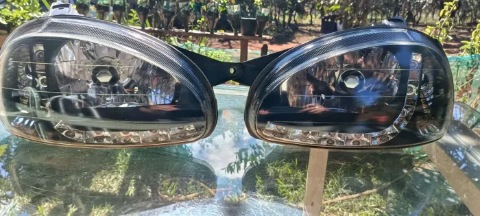 Par de farol do corsa, personalizado com LED