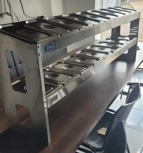 Condimentadora Pizzarola inox Aisa 18 cubas 