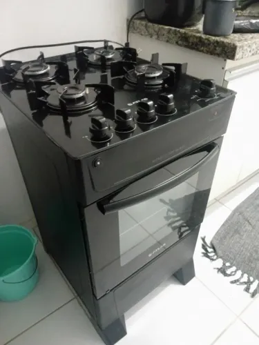 Fogão Atlas Mônaco Top Glass 4 Bocas Preto - Bivolt