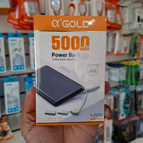 Carregador portátil 5.000 mAh aGold - entrega em slz e região