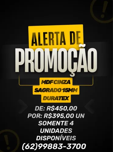 Últimas unidades chapa MDF cinza sagrado