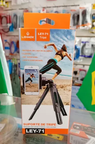 Mini Tripé Suporte De Mesa Para Celular E Câmera Portátil - Novo