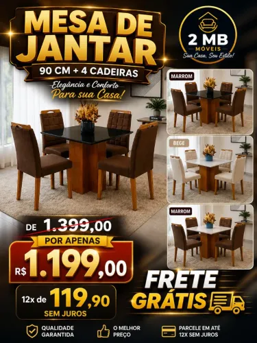 Mesa com 4 cadeiras em Promoção