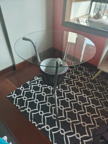 Conjunto de Mesa para Área Externa de Fibra com 1 Cadeira