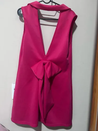 Vestido Blazer Pink com Laço nas Costas
