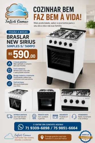 Fogão 4 bocas não automático 