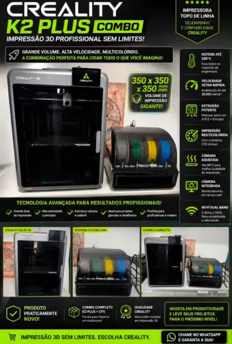 Vendo Impressora Profissional, 30 dias de uso. Filamentos lacrados. A melhor do mercado.