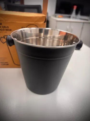 Balde para Gelo em Aço Inox