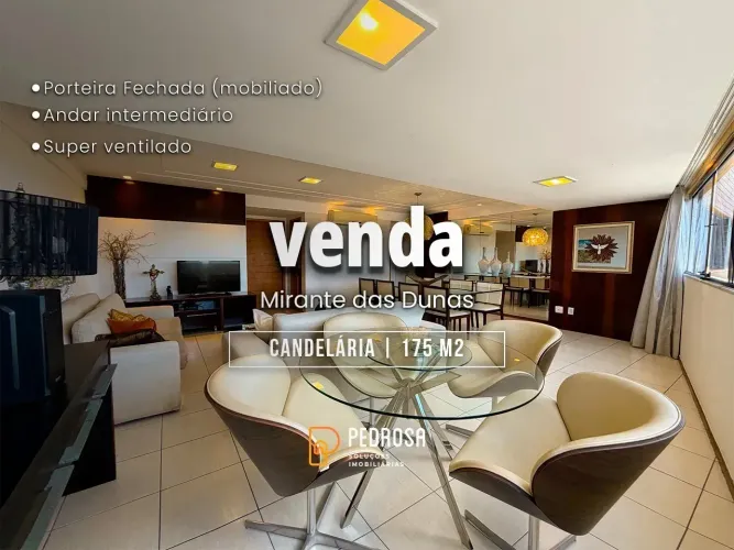 Ótimo apartamento mobiliado a venda de 175 m² com 3 suítes e 3 vagas em candelária natal/r