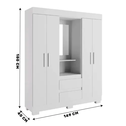 Guarda roupa com 4 portas 2 gavetas e espelho!!!