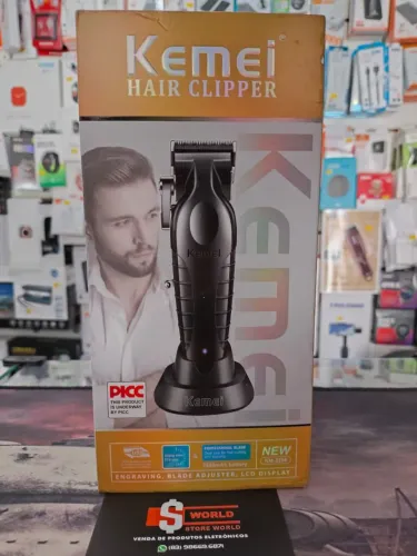  * Máquina de Cortar Cabelo Kemei 2296 Profissional sem fio - Loja store World 