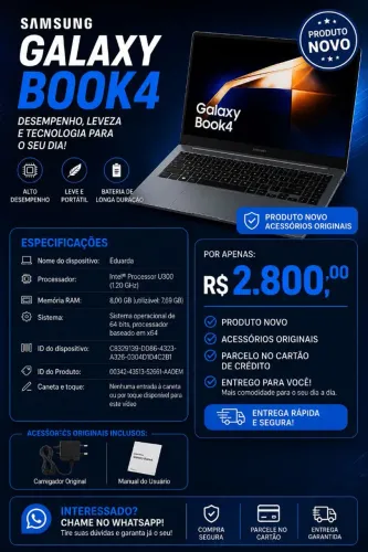 Notebook Samsung Galaxy book4