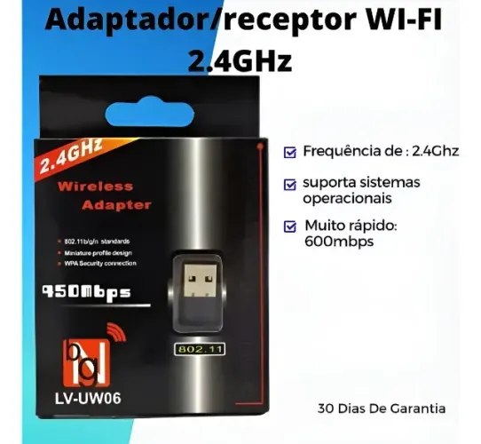 Adaptador Wireless Usb 2.4ghz 900mbps Lv-uw06 Wi-fi