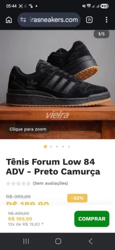 Tênis Adidas, na Caixa 