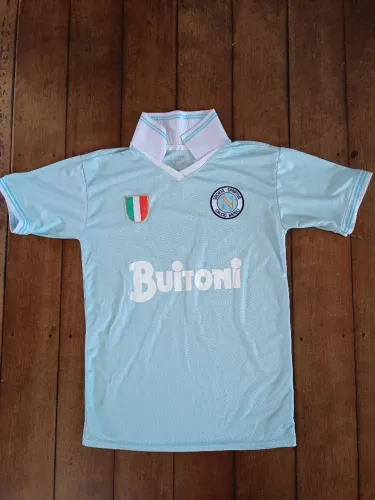  Camisa Masculina Futebol Retrô Napoli 1986 Maradona Milla Internacional