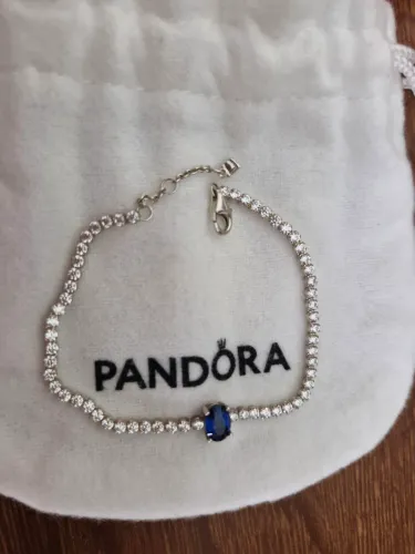 Bracelete Pandora Riviera pave azul brilhante