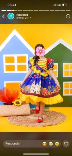 Vestido de São João - tam 10