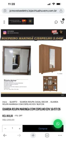 ROUPEIRO MARINGA COM ESPELHO
