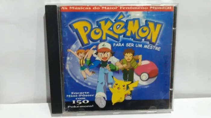 CD de música Pokémon para ser um mestre 1999 com mini pôster Pokemon
