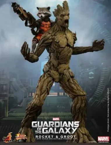 Groot e rocket hot toys / guardiões da galáxia loose sem caixa