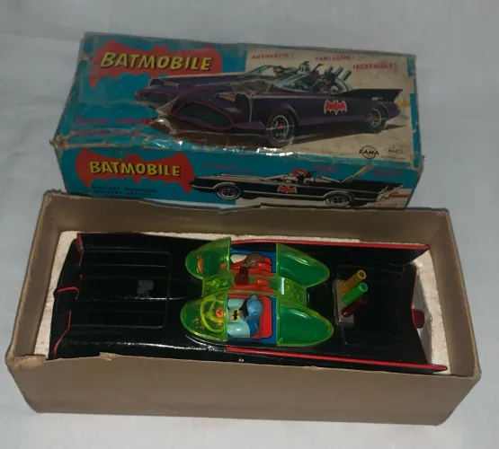 Batmóvel de Lata 1966 ASC Japan Tin Toy na Caixa anos 60
