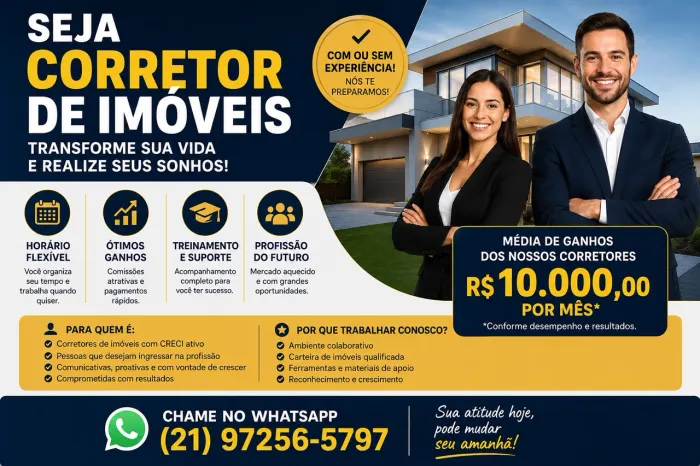 Vaga para Corretores de Imóveis e Futuros Corretores