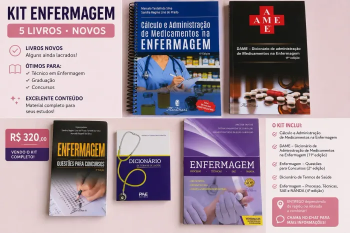 Kit livros enfermagem completo 