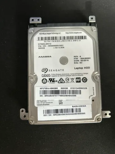 HD 500GB Seagate SATA para Notebook + Suporte/Caddy