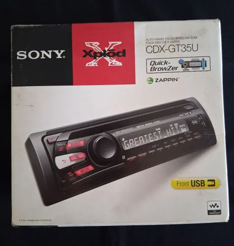 Som automotivo Sony Xplod CDX-GT350U - Na caixa, porém sem frente removível