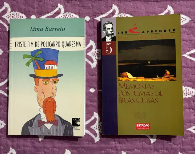 Livros Triste Fim de Policarpo Quaresma e Memórias Póstumas de Brás Cubas