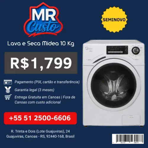 Lava e Seca Midea 10kg Seminova | Revisada, Testada e com Garantia | MR Custo